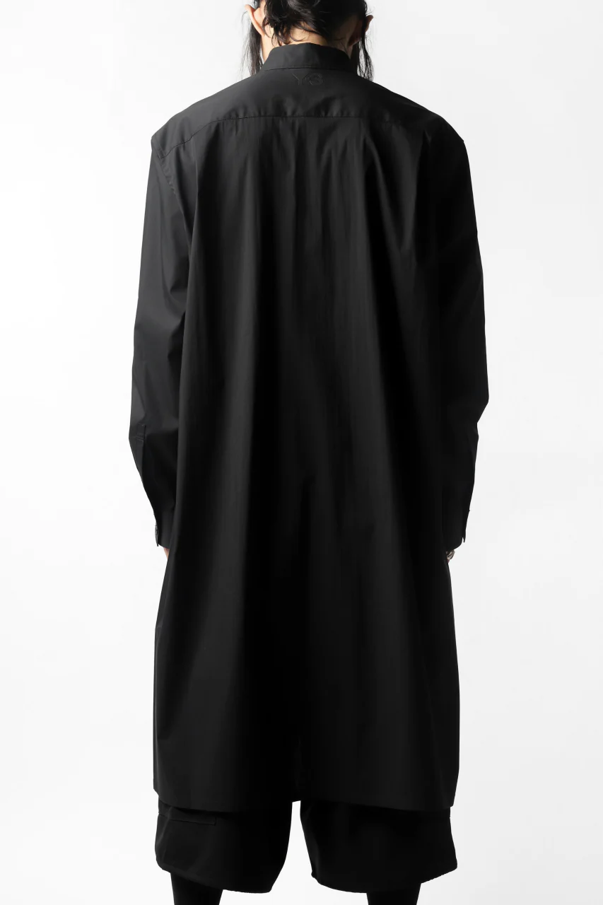 Y-3 Yohji Yamamoto CLASSIC LONG BACK STEP SHIRT (BLACK) - Image 5