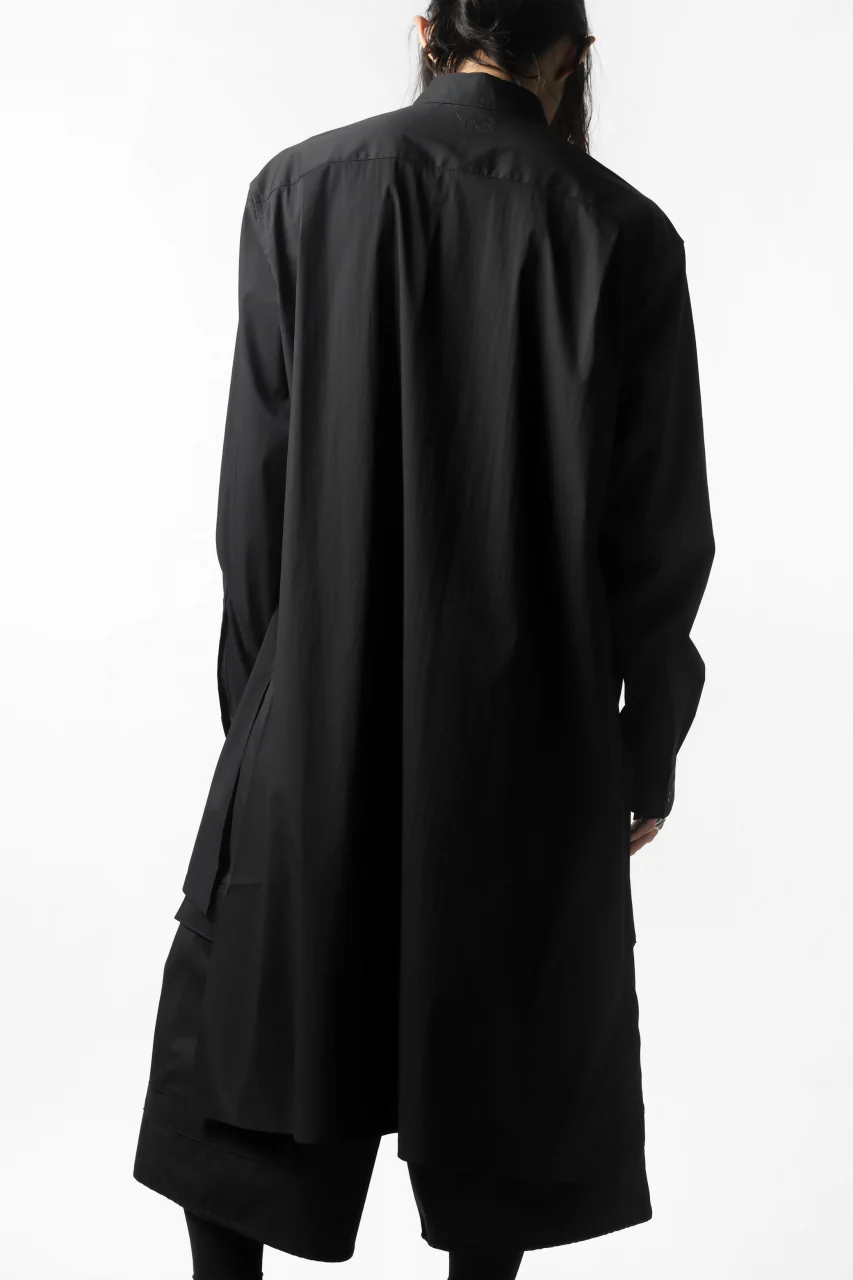 Y-3 Yohji Yamamoto CLASSIC LONG BACK STEP SHIRT (BLACK) - Image 6