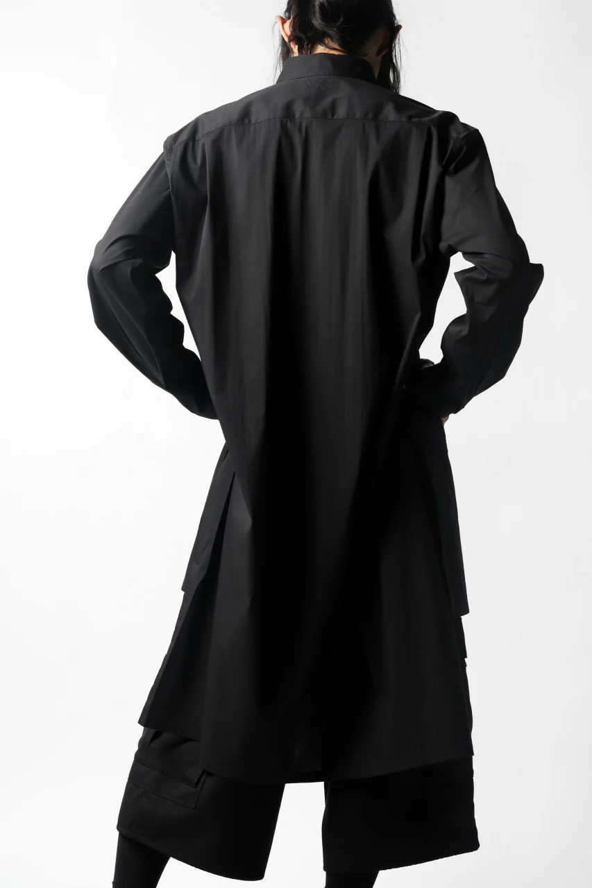 Y-3 Yohji Yamamoto CLASSIC LONG BACK STEP SHIRT (BLACK) - Image 8