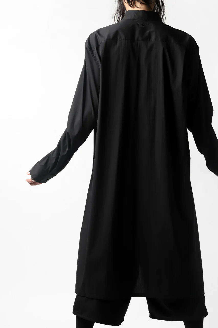 Y-3 Yohji Yamamoto CLASSIC LONG BACK STEP SHIRT (BLACK) - Image 9
