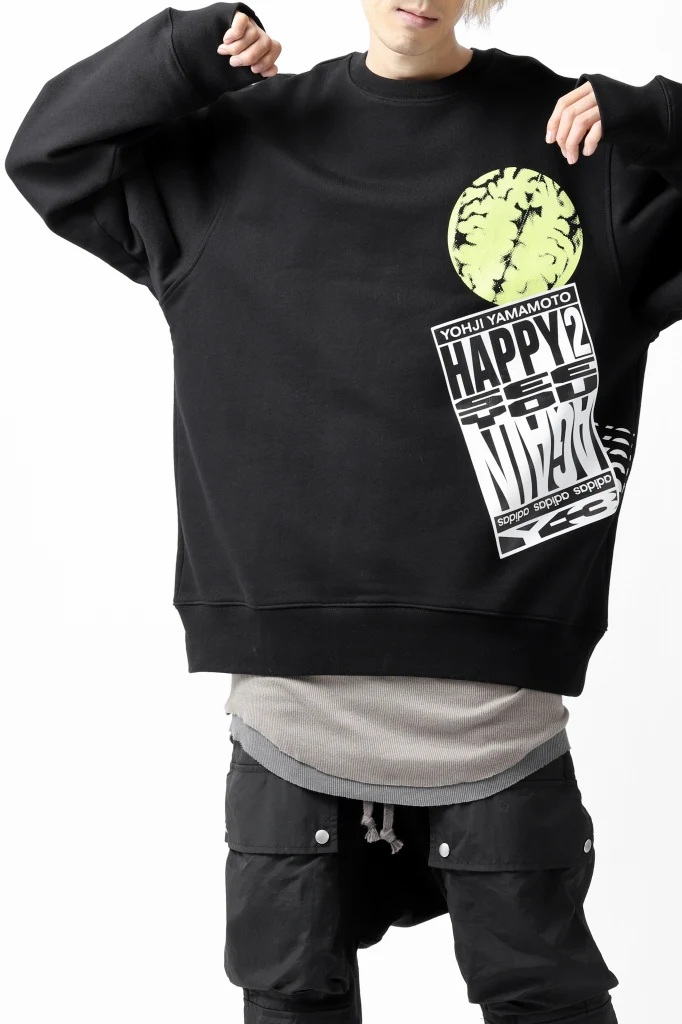 Y-3 Yohji Yamamoto CREW NECK SWEAT SHIRT / FRENCH TERRY (BLACK) - Image 13
