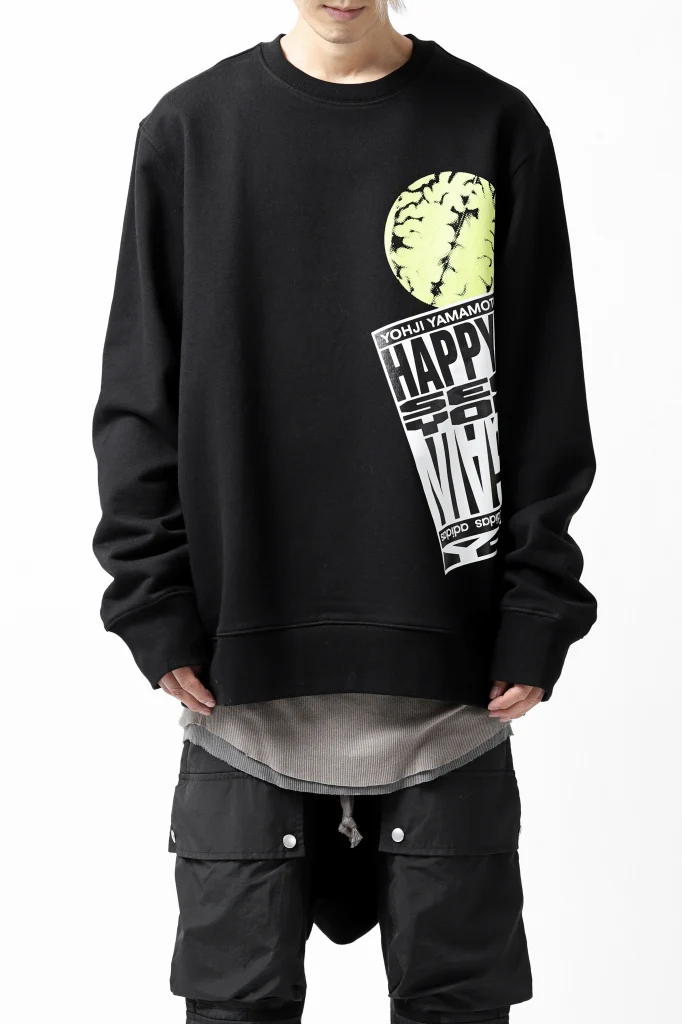 Y-3 Yohji Yamamoto CREW NECK SWEAT SHIRT / FRENCH TERRY (BLACK) - Image 2