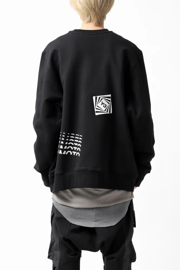 Y-3 Yohji Yamamoto CREW NECK SWEAT SHIRT / FRENCH TERRY (BLACK) - Image 4