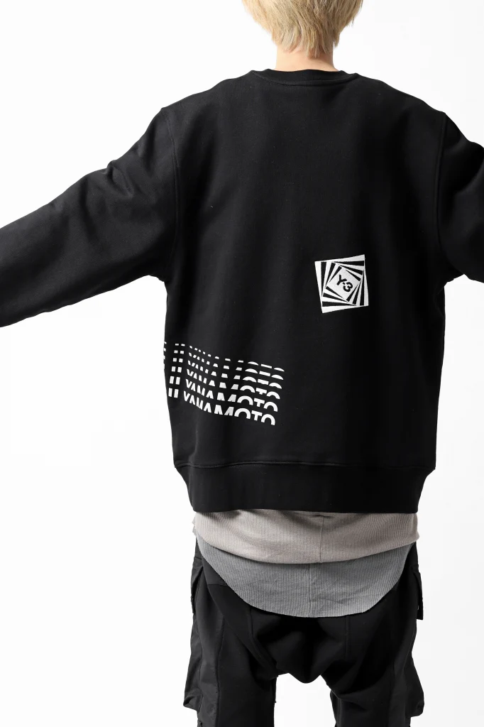Y-3 Yohji Yamamoto CREW NECK SWEAT SHIRT / FRENCH TERRY (BLACK) - Image 7