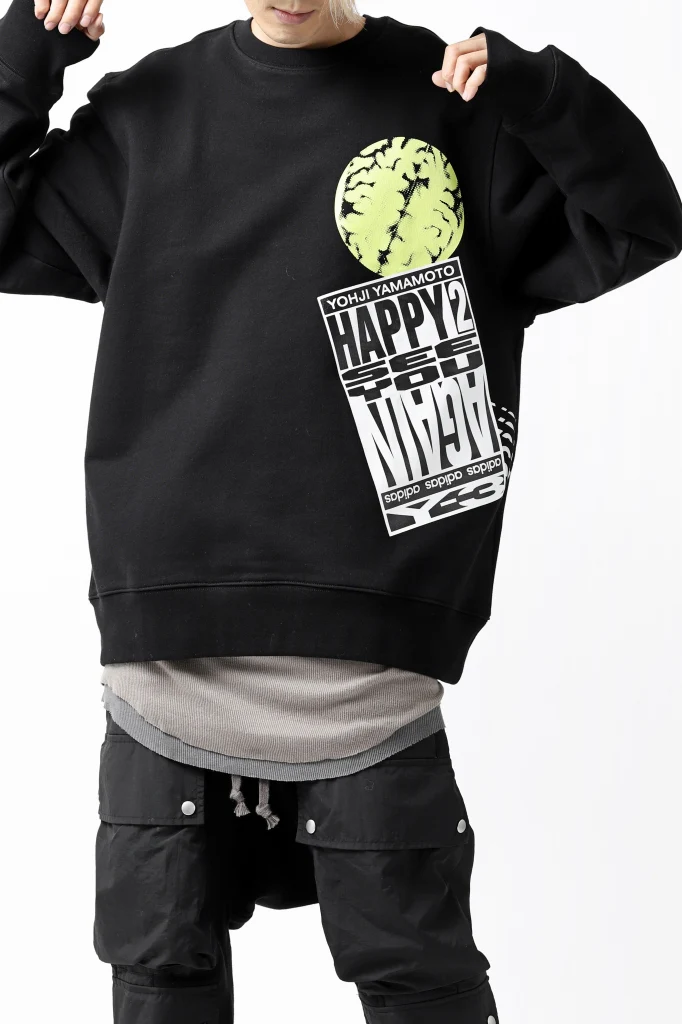 Y-3 Yohji Yamamoto CREW NECK SWEAT SHIRT / FRENCH TERRY (BLACK) - Image 9