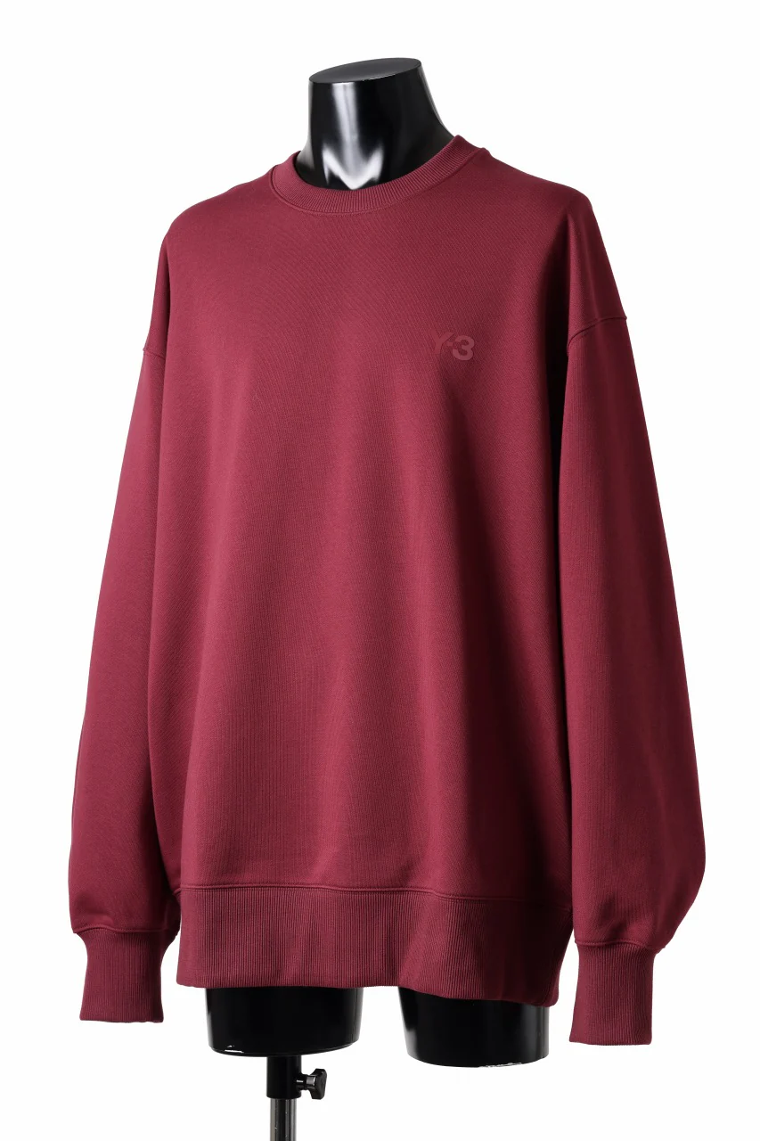 Y-3 Yohji Yamamoto CREW NECK SWEAT TOP / FRENCH TERRY (SHADOW RED) - Image 11