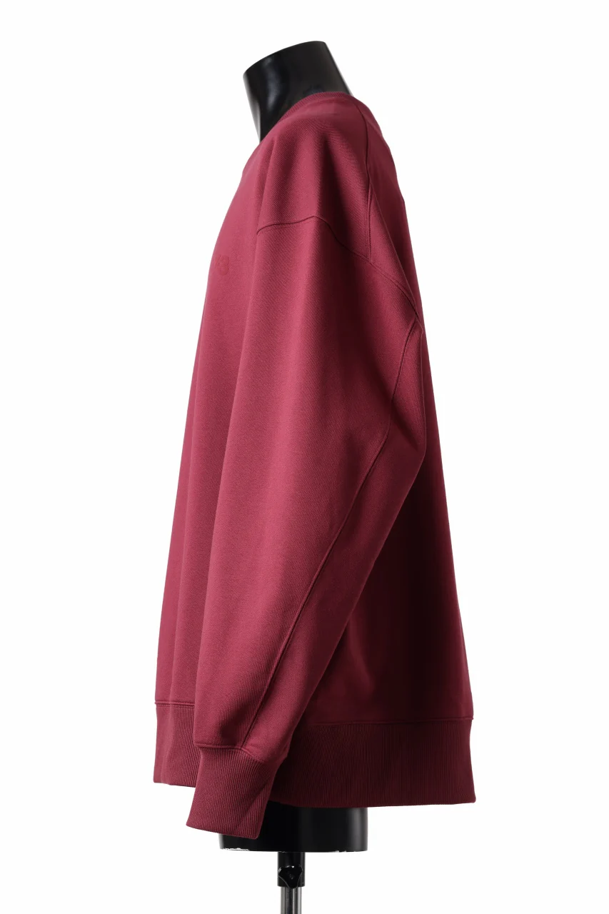 Y-3 Yohji Yamamoto CREW NECK SWEAT TOP / FRENCH TERRY (SHADOW RED) - Image 12