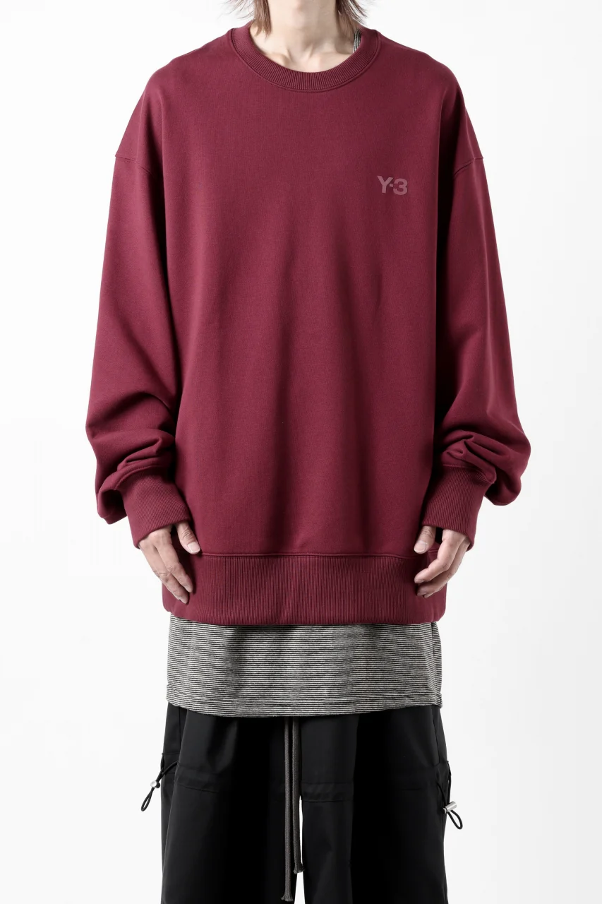 Y-3 Yohji Yamamoto CREW NECK SWEAT TOP / FRENCH TERRY (SHADOW RED) - Image 2