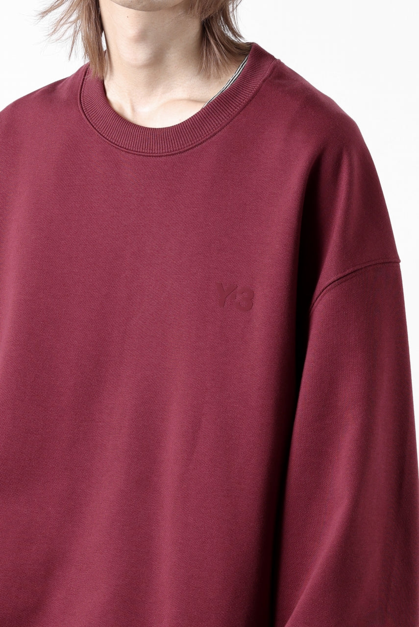 Y-3 Yohji Yamamoto CREW NECK SWEAT TOP / FRENCH TERRY (SHADOW RED) - Image 21