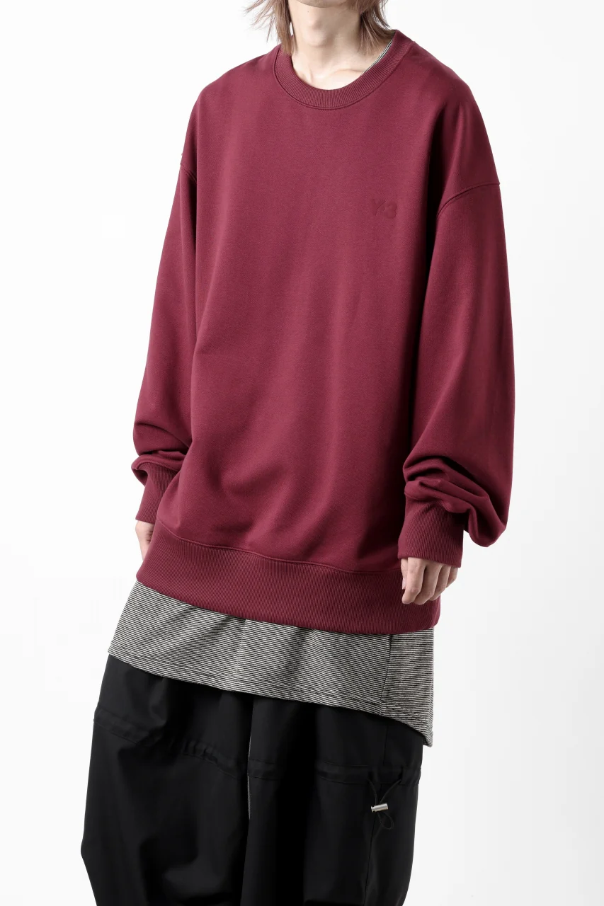 Y-3 Yohji Yamamoto CREW NECK SWEAT TOP / FRENCH TERRY (SHADOW RED) - Image 5