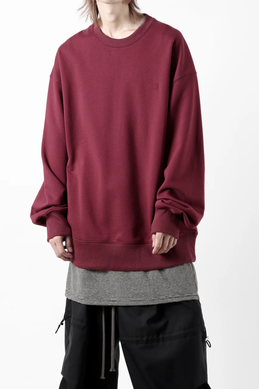 Y-3 Yohji Yamamoto CREW NECK SWEAT TOP / FRENCH TERRY (SHADOW RED) - Image 6