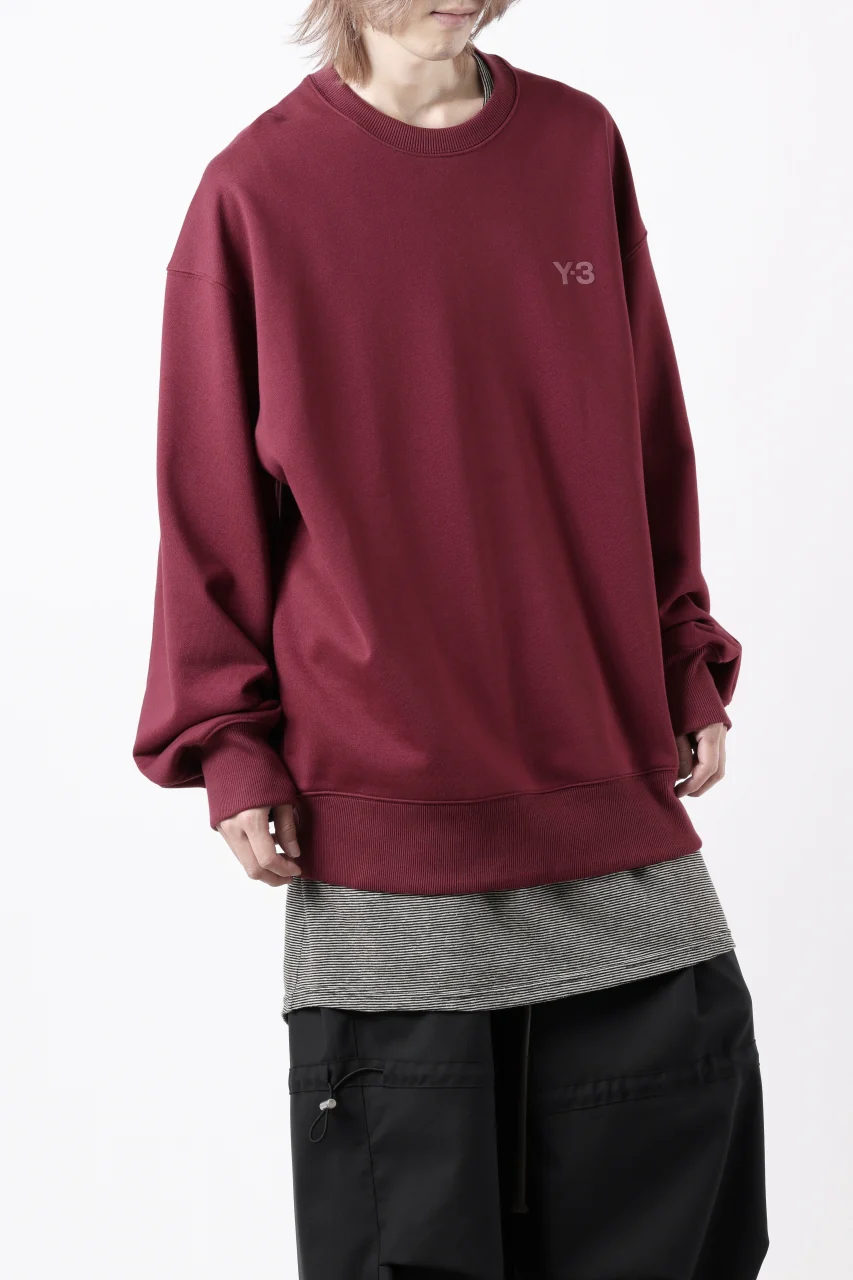 Y-3 Yohji Yamamoto CREW NECK SWEAT TOP / FRENCH TERRY (SHADOW RED) - Image 8