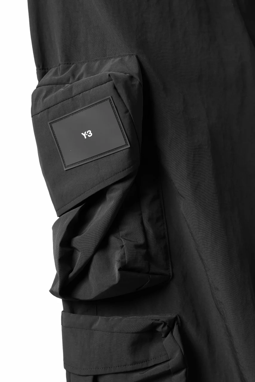 Y-3 Yohji Yamamoto CRINKLE CUFF CROPPED PANTS / POLYAMIDE (BLACK) - Image 15