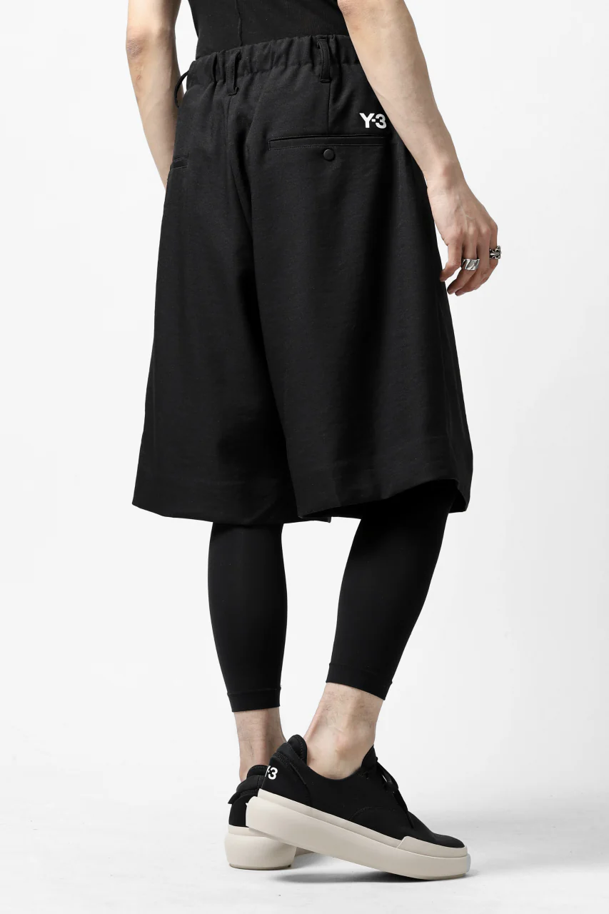 Y-3 Yohji Yamamoto ELEGANT THREE STRIPES TAILOR-SHORTS (BLACK) - Image 12