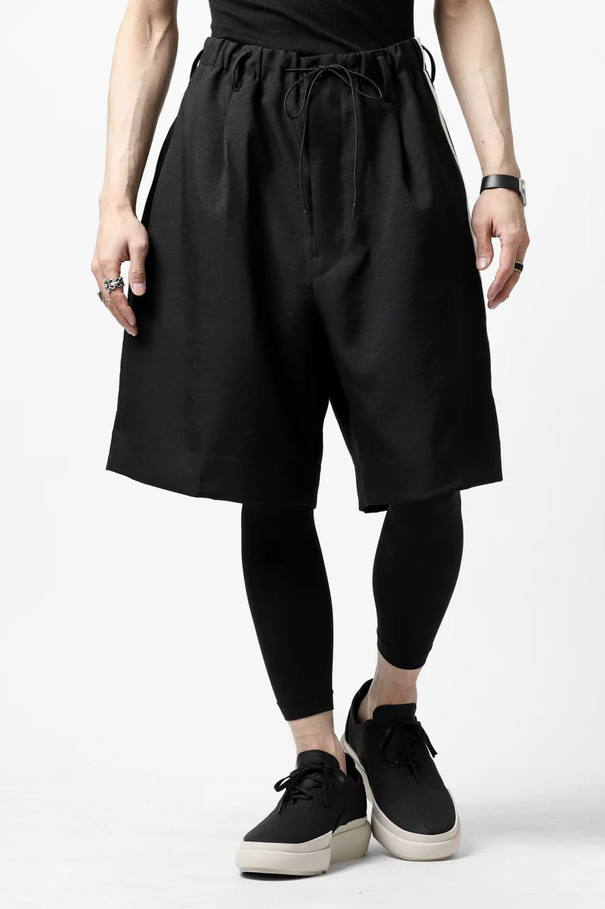 Y-3 Yohji Yamamoto ELEGANT THREE STRIPES TAILOR-SHORTS (BLACK) - Image 7