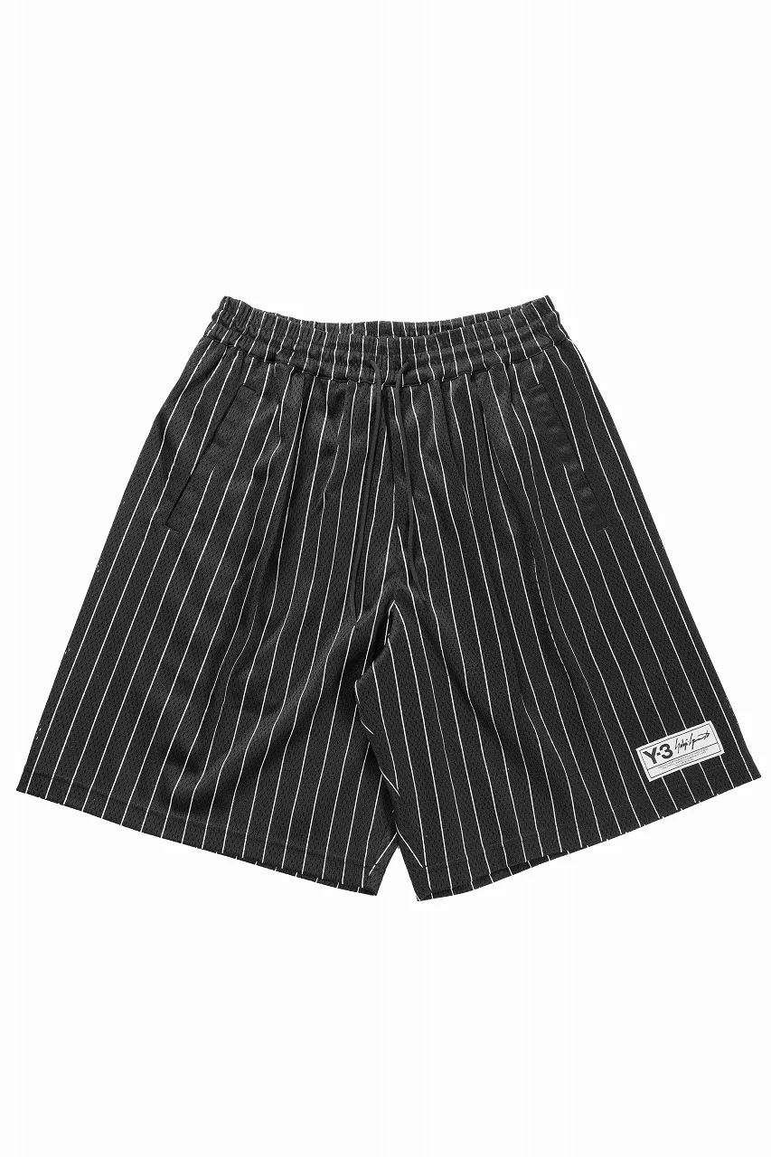 Y-3 Yohji Yamamoto ELITE 5 MESH PINSTRIPE SHORTS (BLACK)