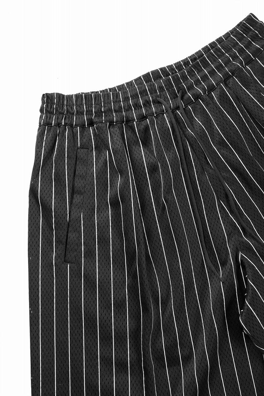 Y-3 Yohji Yamamoto ELITE 5 MESH PINSTRIPE SHORTS (BLACK) - Image 5