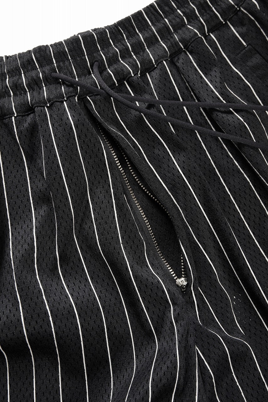 Y-3 Yohji Yamamoto ELITE 5 MESH PINSTRIPE SHORTS (BLACK) - Image 6