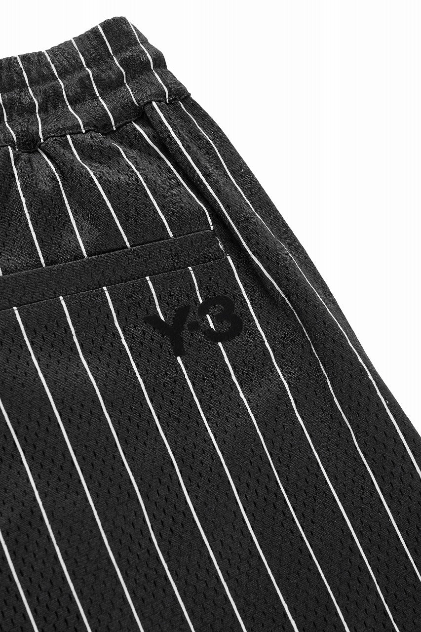 Y-3 Yohji Yamamoto ELITE 5 MESH PINSTRIPE SHORTS (BLACK) - Image 8