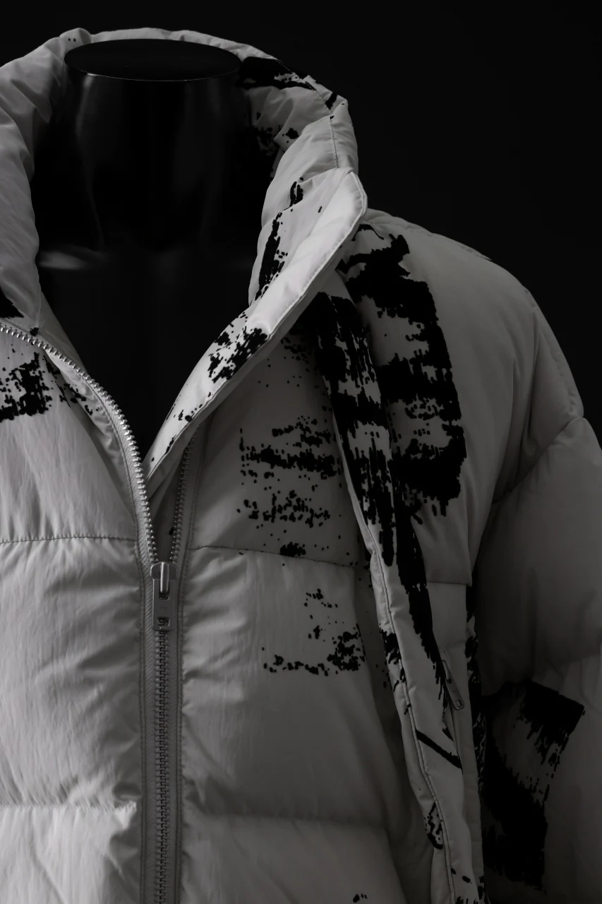Y-3 Yohji Yamamoto FLOCK PUFFER JACKET / PERTEX® (BLACK + GRAY) - Image 12