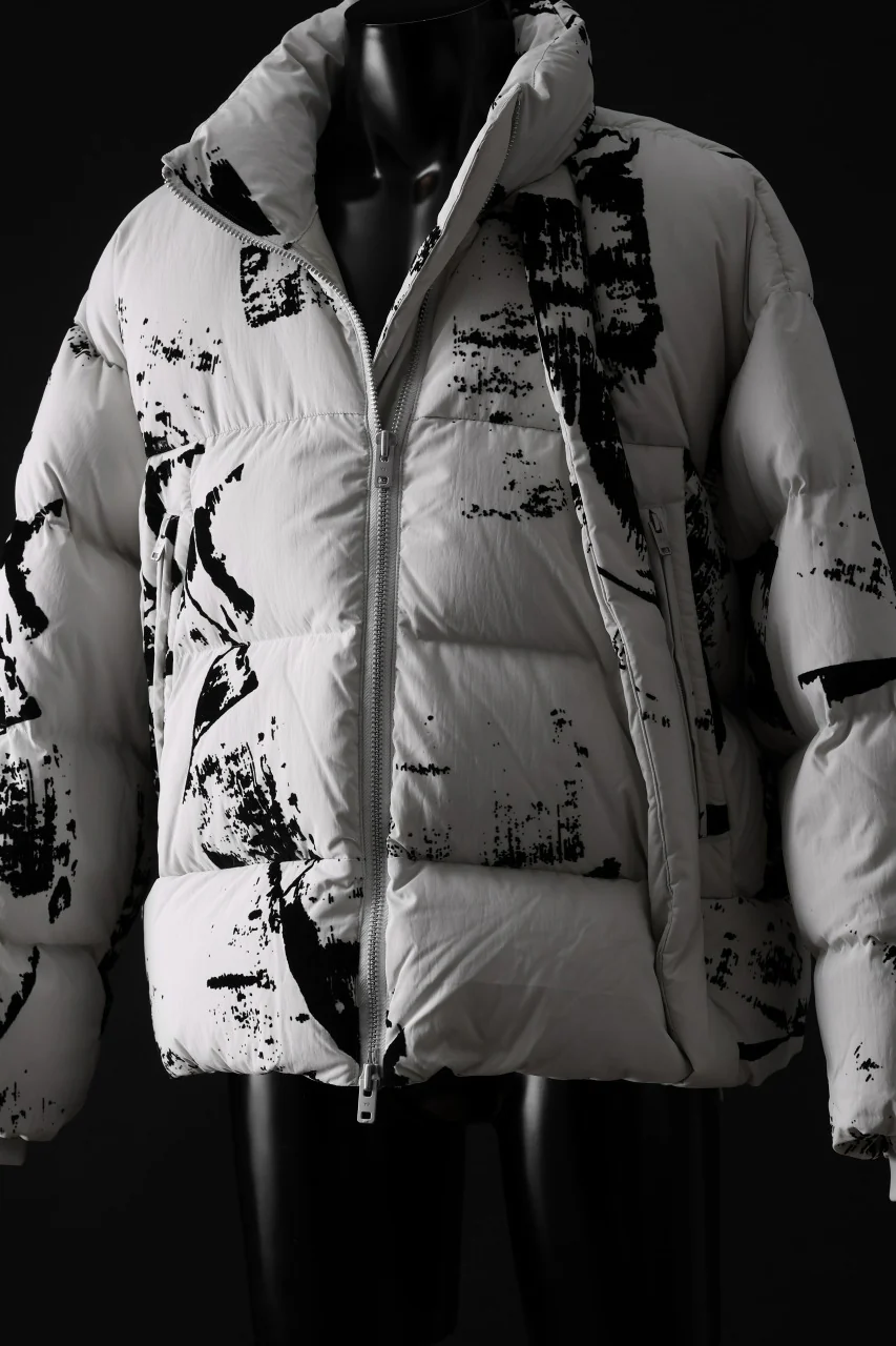 Y-3 Yohji Yamamoto FLOCK PUFFER JACKET / PERTEX® (BLACK + GRAY) - Image 13