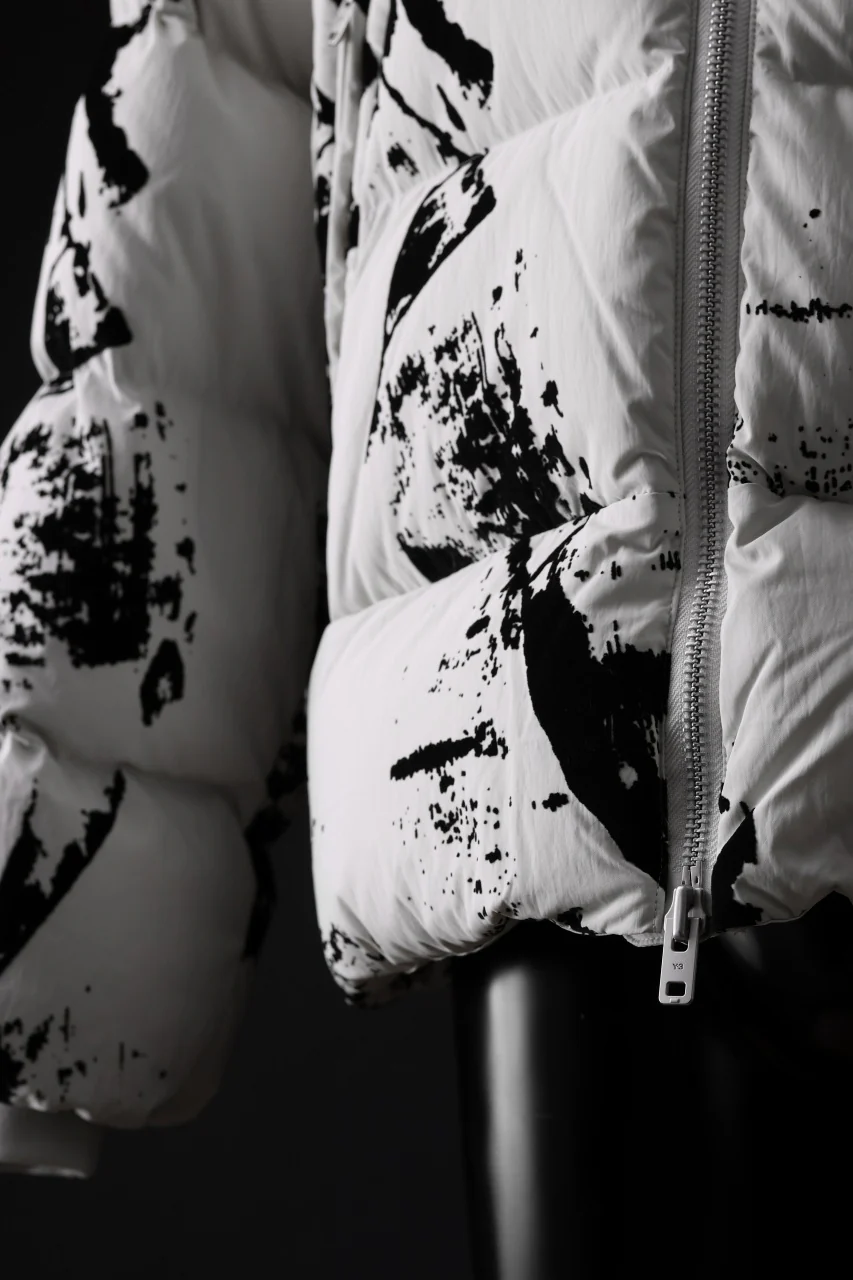 Y-3 Yohji Yamamoto FLOCK PUFFER JACKET / PERTEX® (BLACK + GRAY) - Image 15