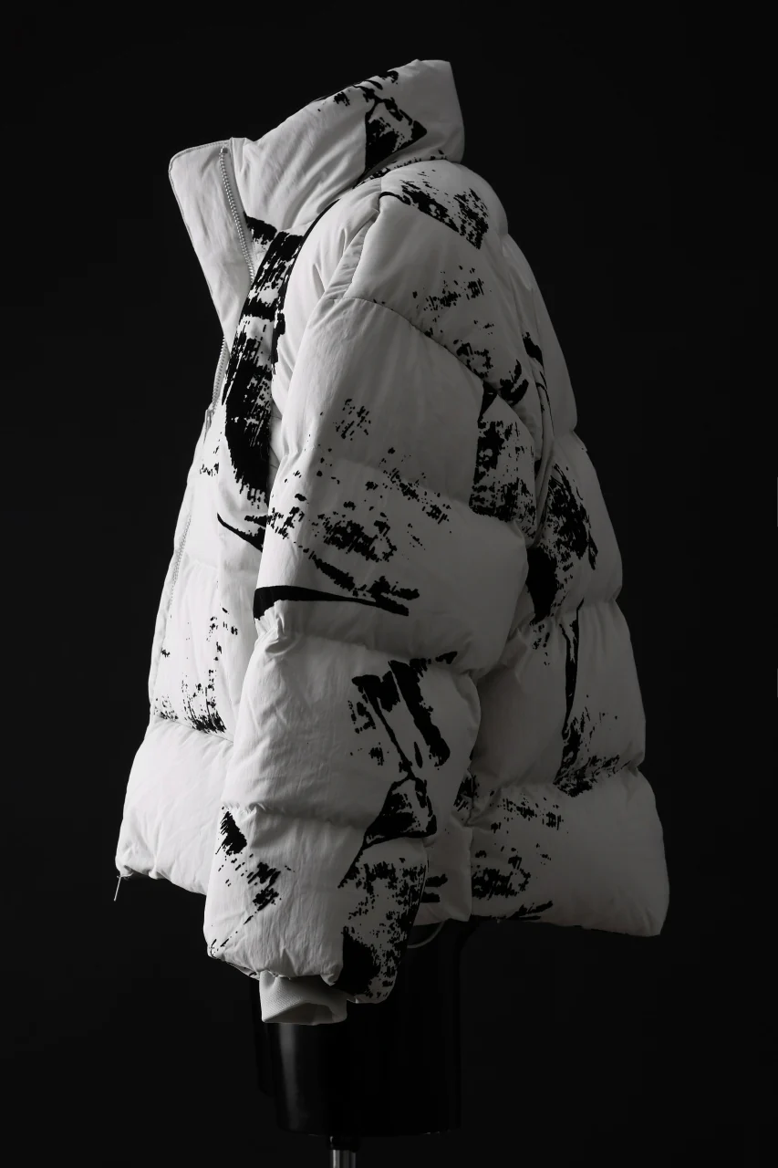 Y-3 Yohji Yamamoto FLOCK PUFFER JACKET / PERTEX® (BLACK + GRAY) - Image 3