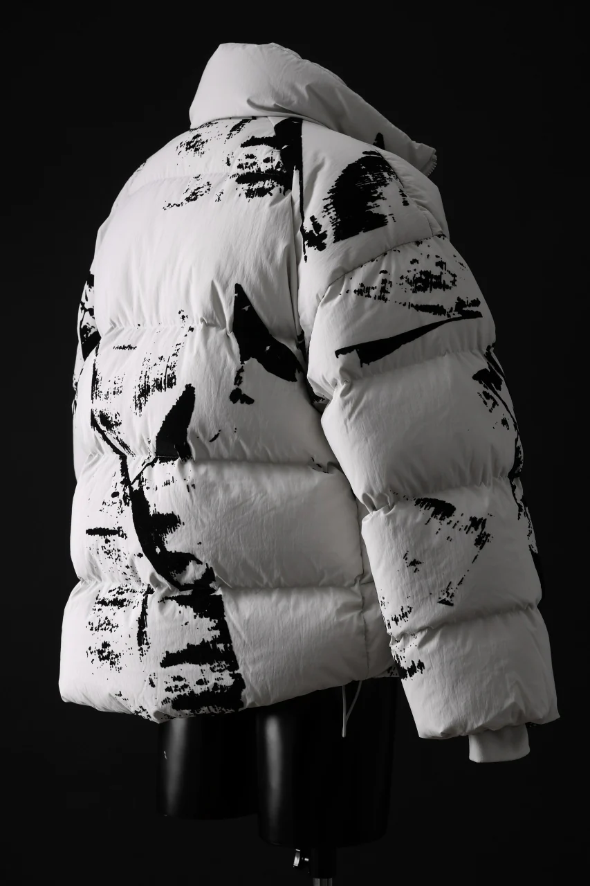 Y-3 Yohji Yamamoto FLOCK PUFFER JACKET / PERTEX® (BLACK + GRAY) - Image 5