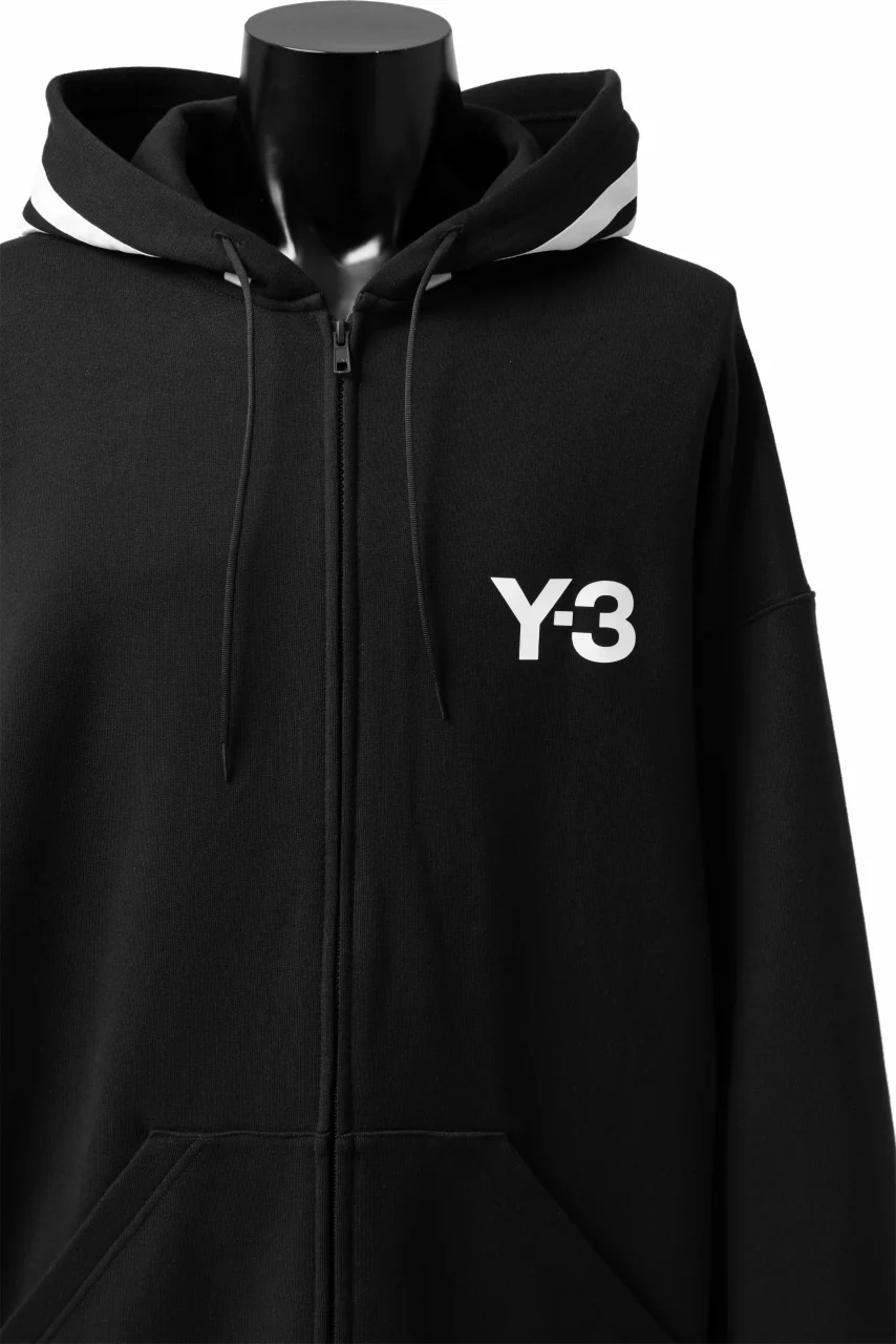 Y-3 Yohji Yamamoto FULL ZIP HOODIE PARKA / FRENCH TERRY (BLACK) - Image 12
