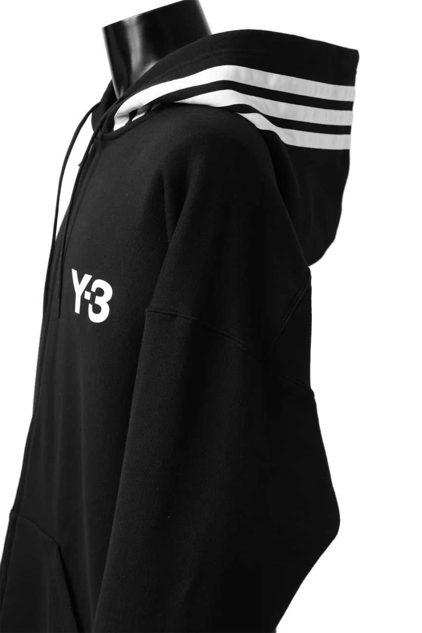 Y-3 Yohji Yamamoto FULL ZIP HOODIE PARKA / FRENCH TERRY (BLACK) - Image 15
