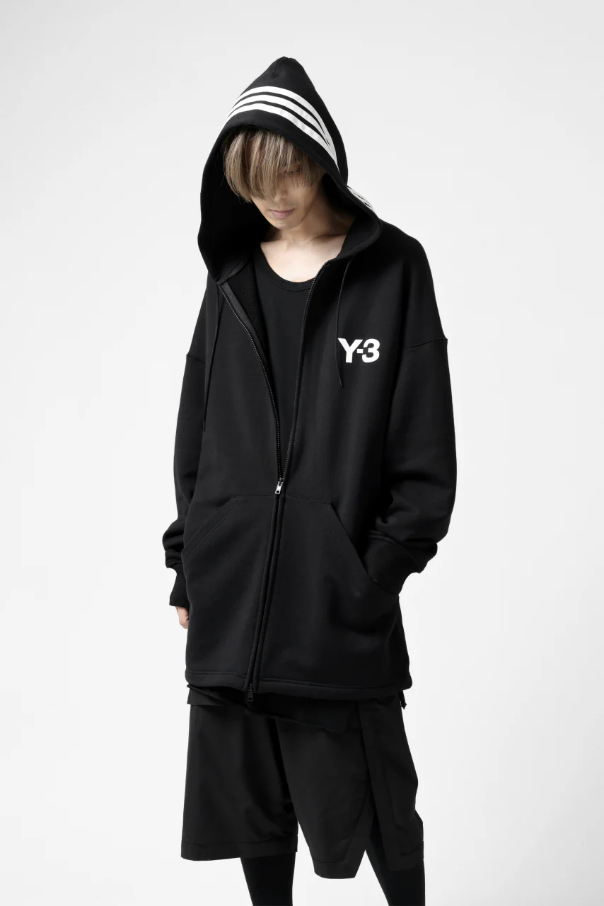 Y-3 Yohji Yamamoto FULL ZIP HOODIE PARKA / FRENCH TERRY (BLACK) - Image 20