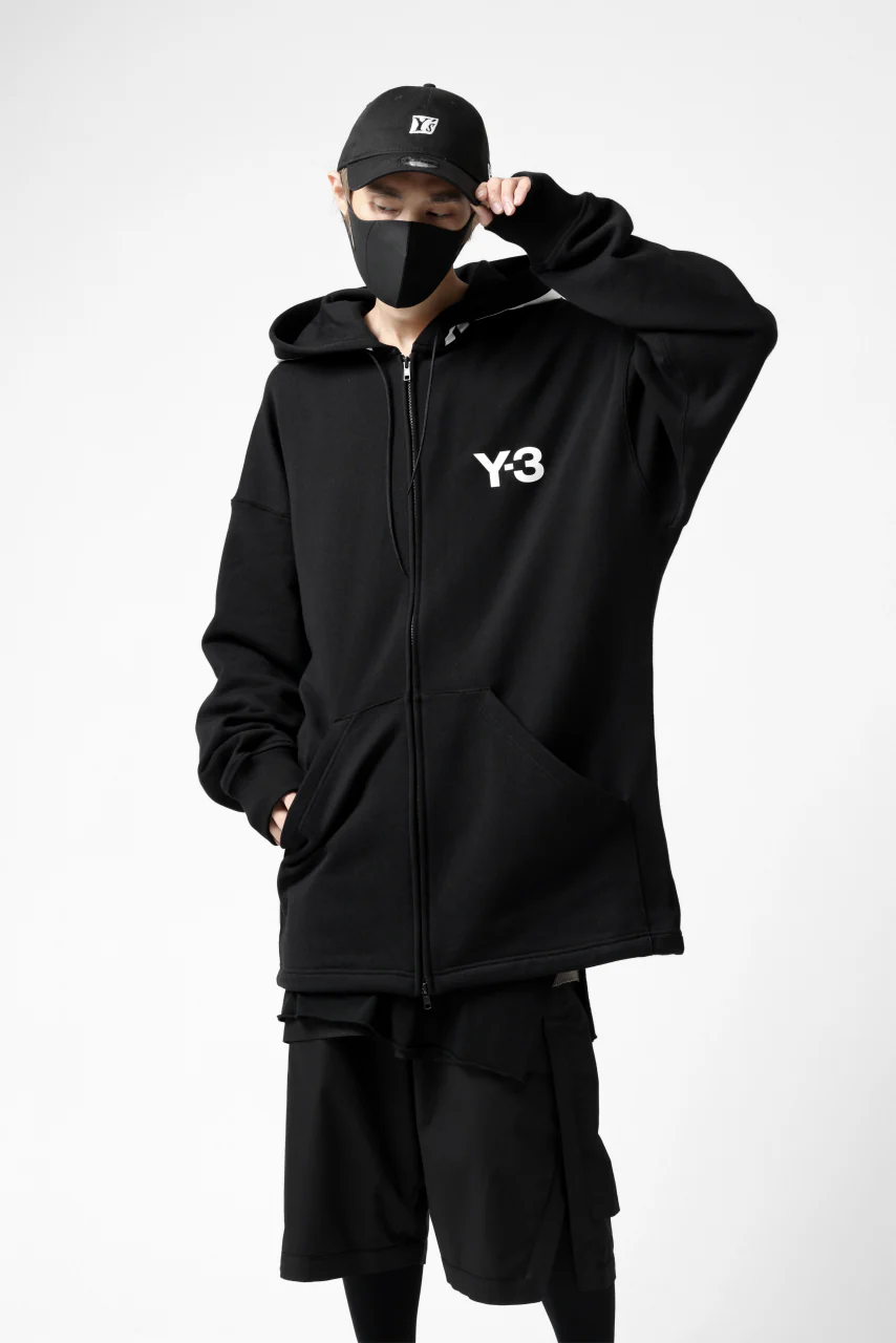 Y-3 Yohji Yamamoto FULL ZIP HOODIE PARKA / FRENCH TERRY (BLACK) - Image 21