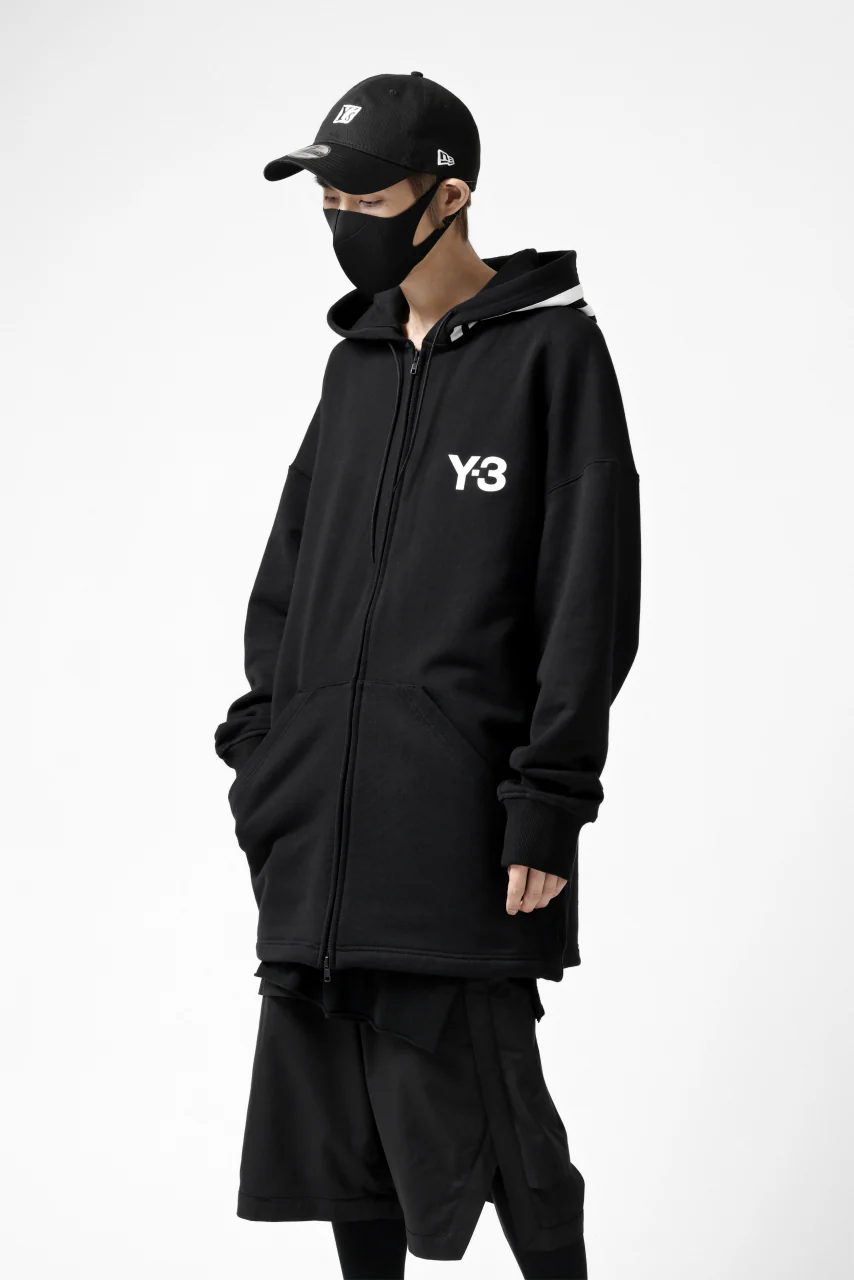 Y-3 Yohji Yamamoto FULL ZIP HOODIE PARKA / FRENCH TERRY (BLACK) - Image 22