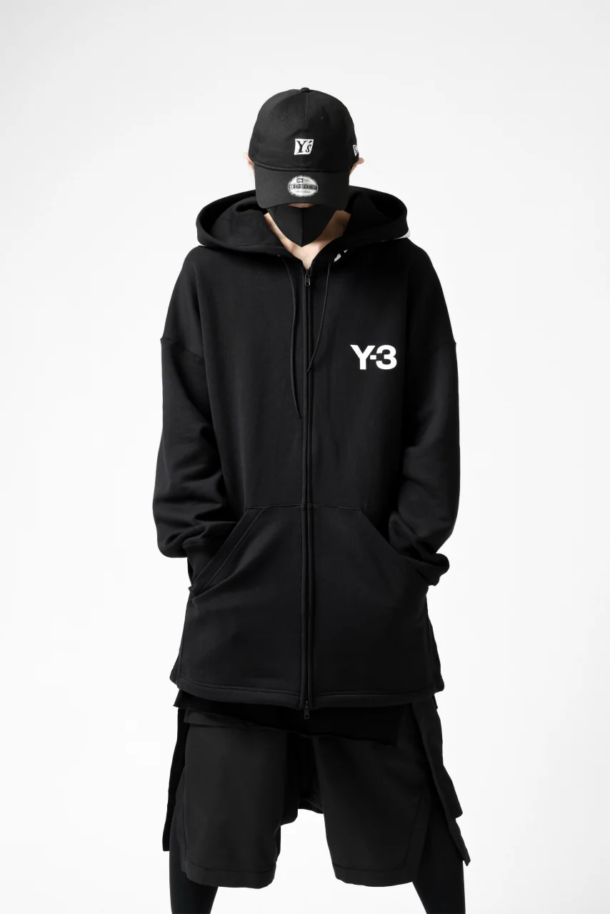Y-3 Yohji Yamamoto FULL ZIP HOODIE PARKA / FRENCH TERRY (BLACK) - Image 23