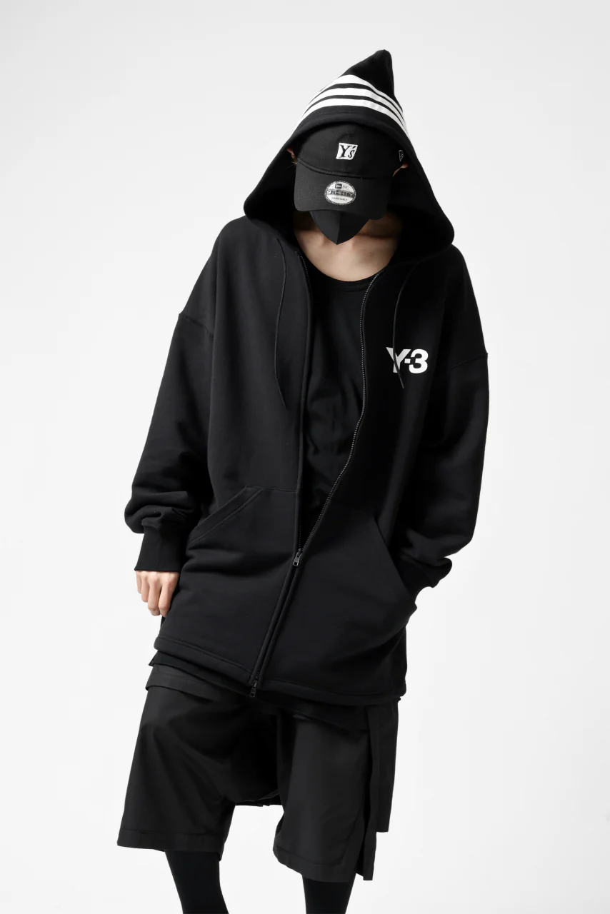 Y-3 Yohji Yamamoto FULL ZIP HOODIE PARKA / FRENCH TERRY (BLACK) - Image 25