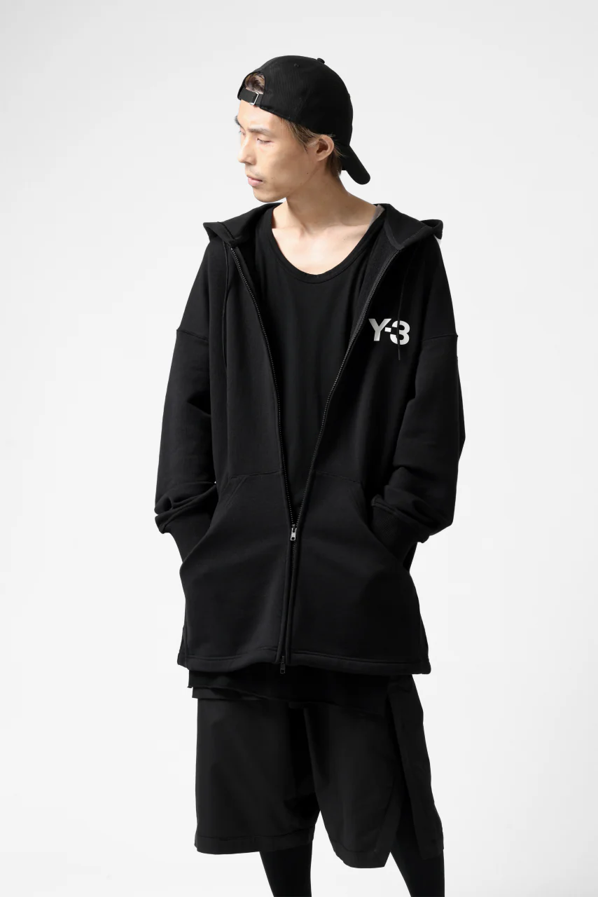 Y-3 Yohji Yamamoto FULL ZIP HOODIE PARKA / FRENCH TERRY (BLACK) - Image 26