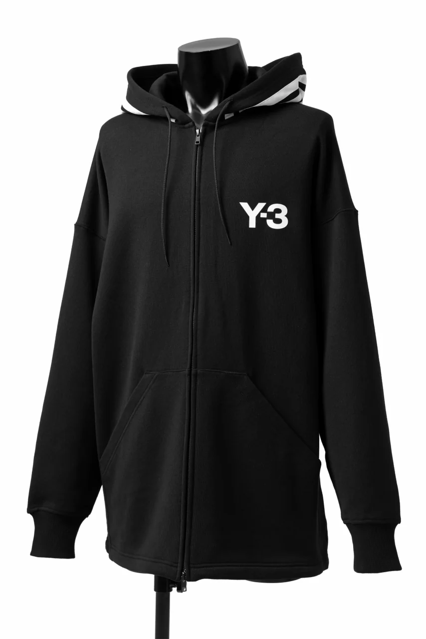Y-3 Yohji Yamamoto FULL ZIP HOODIE PARKA / FRENCH TERRY (BLACK) - Image 5