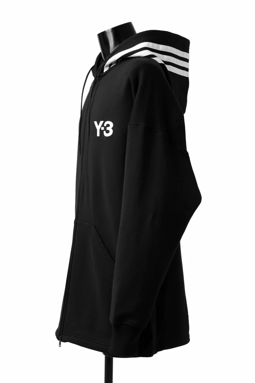 Y-3 Yohji Yamamoto FULL ZIP HOODIE PARKA / FRENCH TERRY (BLACK) - Image 6