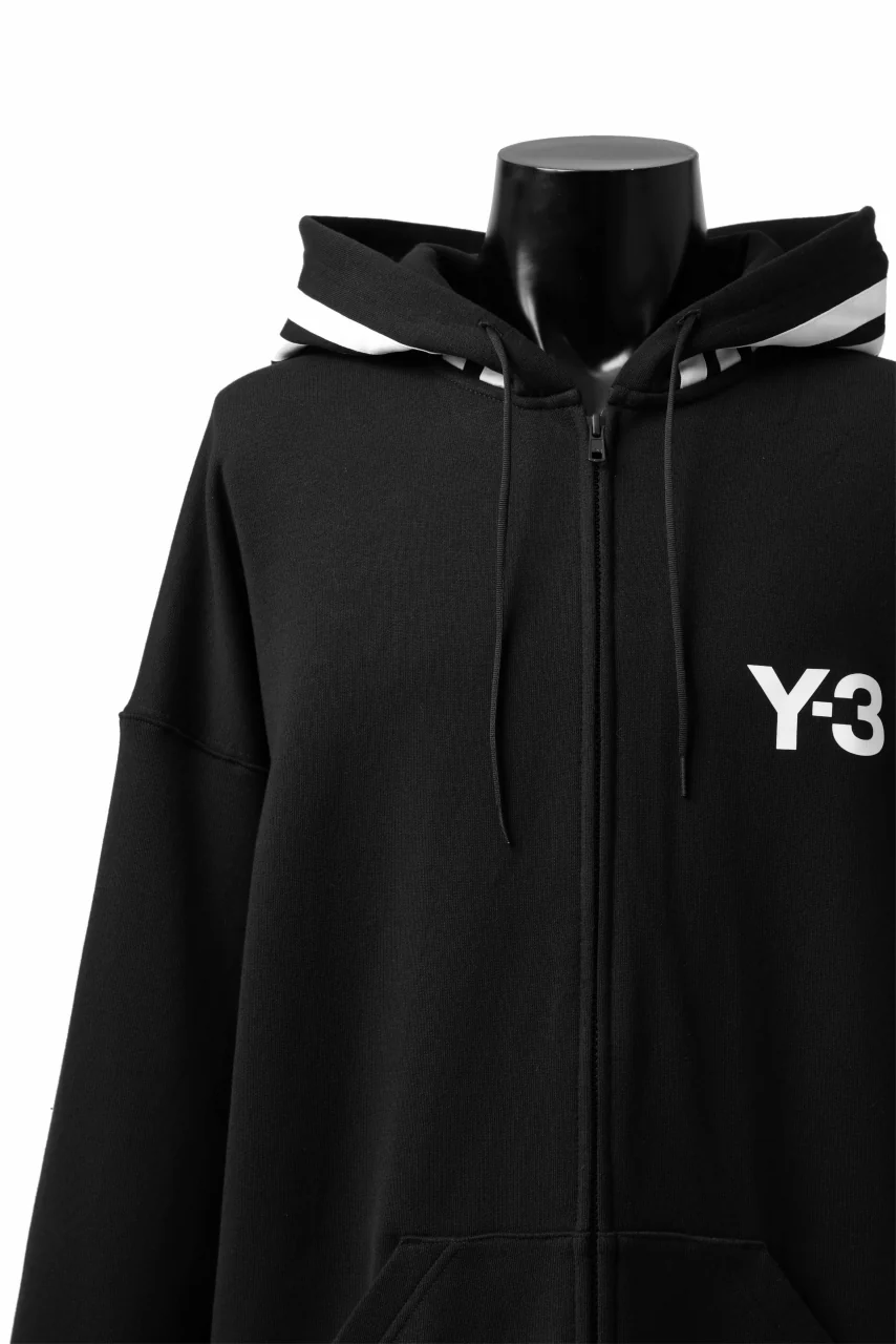 Y-3 Yohji Yamamoto FULL ZIP HOODIE PARKA / FRENCH TERRY (BLACK) - Image 9