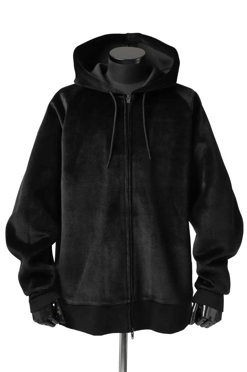 Y-3 Yohji Yamamoto FULL ZIP SQUARE HOODIE PARKA / VELVET SPACER (BLACK)