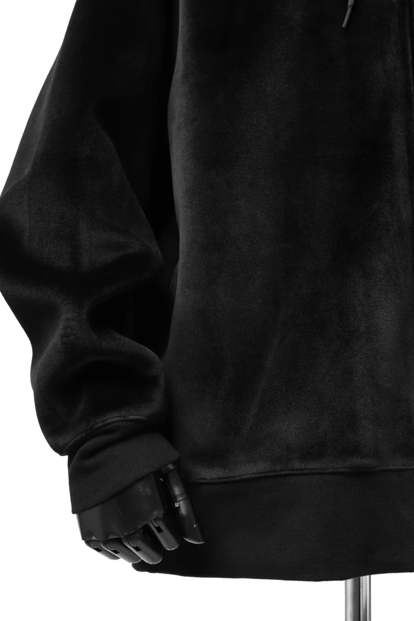 Y-3 Yohji Yamamoto FULL ZIP SQUARE HOODIE PARKA / VELVET SPACER (BLACK) - Image 10