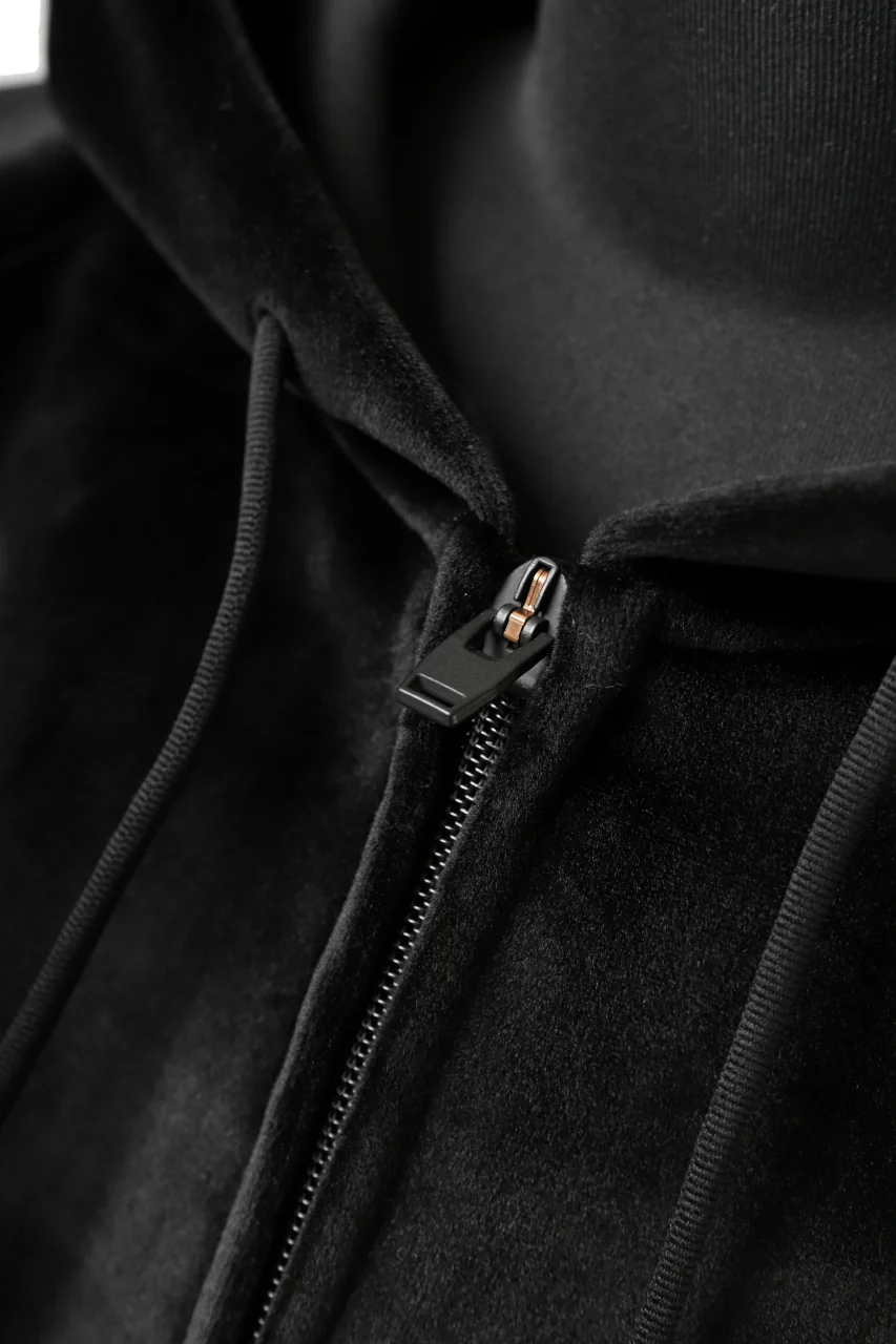 Y-3 Yohji Yamamoto FULL ZIP SQUARE HOODIE PARKA / VELVET SPACER (BLACK) - Image 11