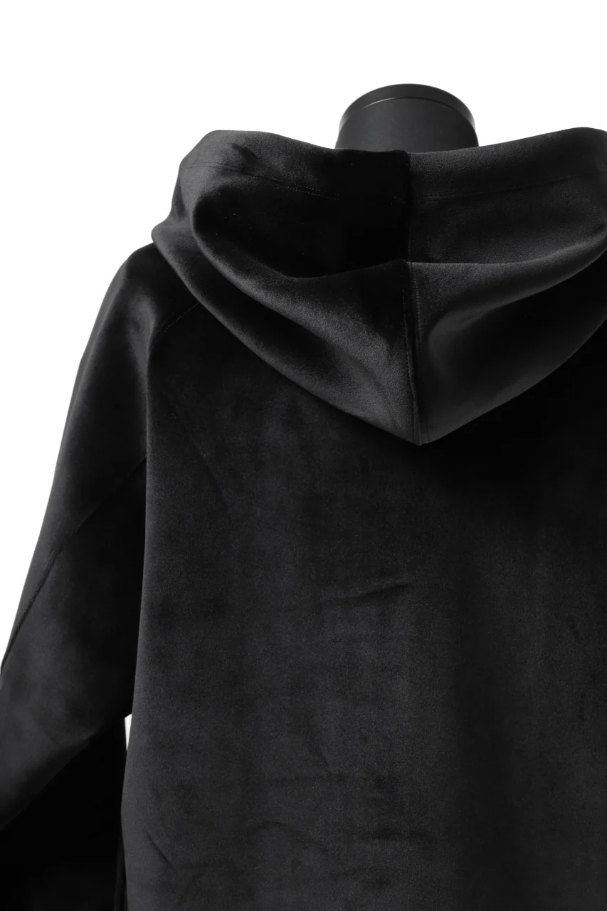Y-3 Yohji Yamamoto FULL ZIP SQUARE HOODIE PARKA / VELVET SPACER (BLACK) - Image 14