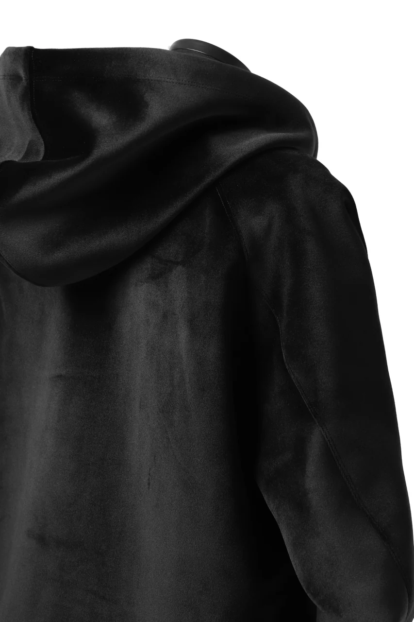 Y-3 Yohji Yamamoto FULL ZIP SQUARE HOODIE PARKA / VELVET SPACER (BLACK) - Image 15