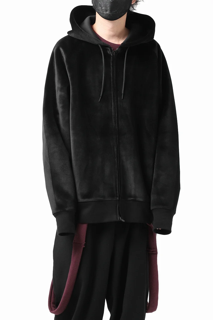 Y-3 Yohji Yamamoto FULL ZIP SQUARE HOODIE PARKA / VELVET SPACER (BLACK) - Image 17