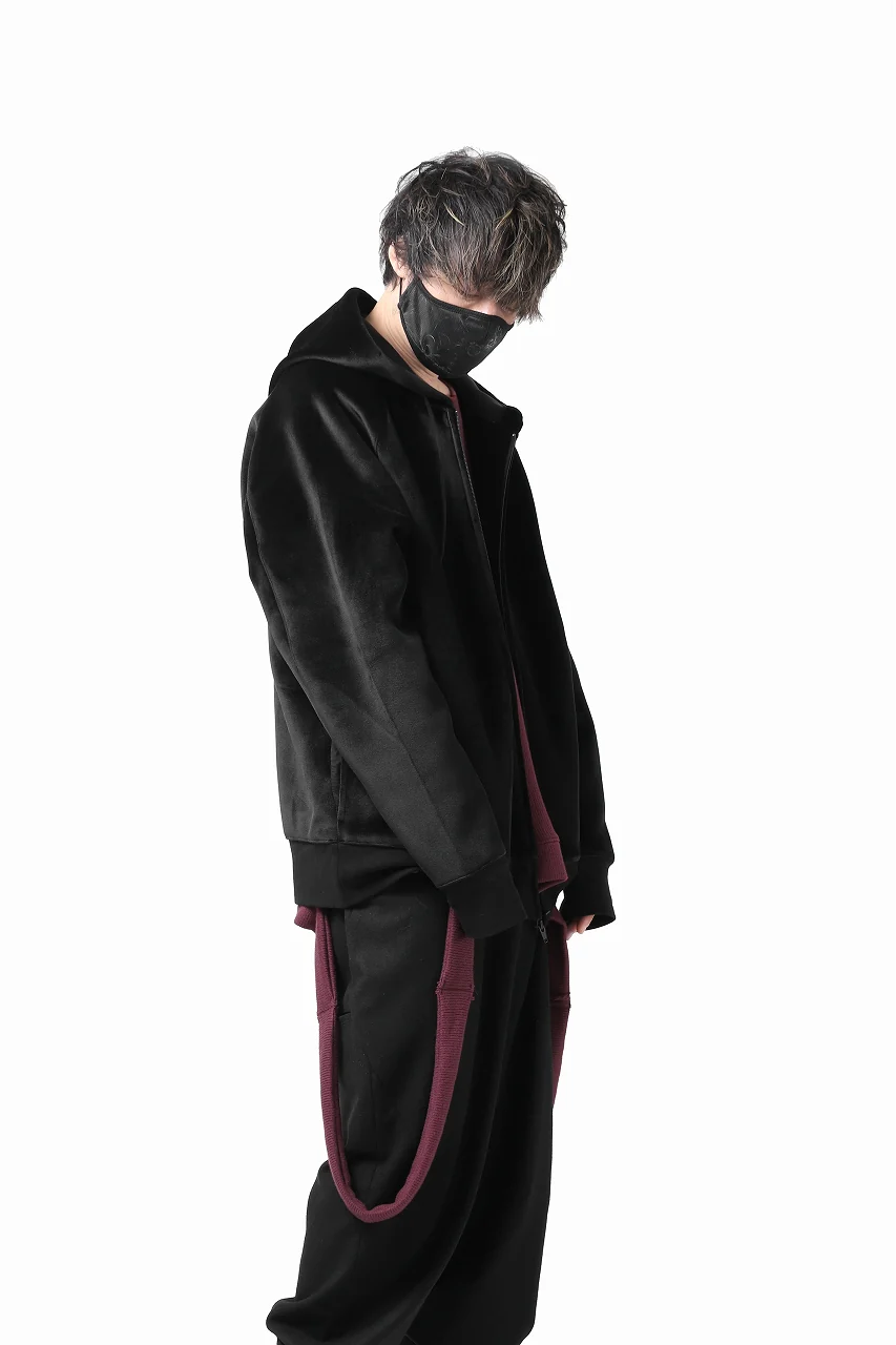 Y-3 Yohji Yamamoto FULL ZIP SQUARE HOODIE PARKA / VELVET SPACER (BLACK) - Image 19