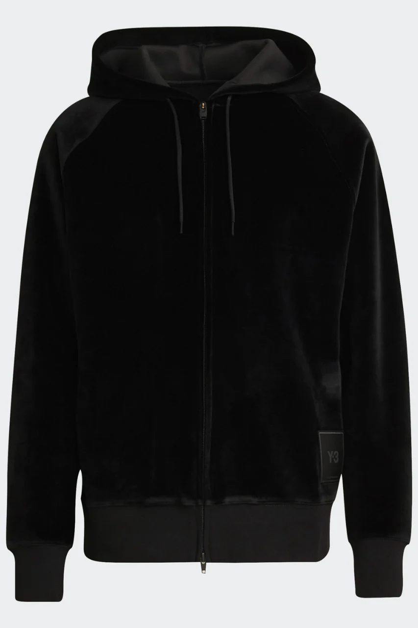Y-3 Yohji Yamamoto FULL ZIP SQUARE HOODIE PARKA / VELVET SPACER (BLACK) - Image 23