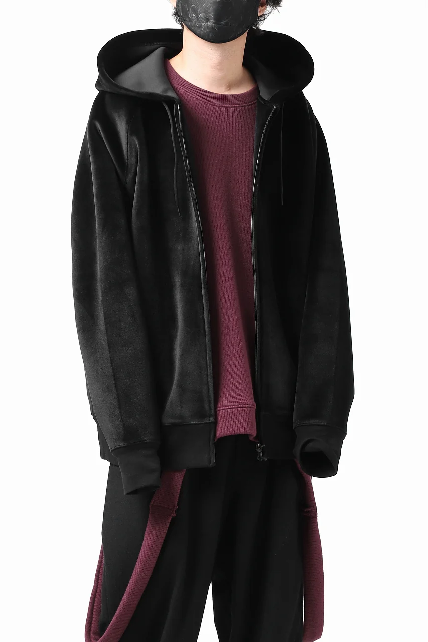 Y-3 Yohji Yamamoto FULL ZIP SQUARE HOODIE PARKA / VELVET SPACER (BLACK) - Image 25