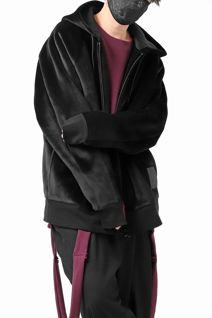 Y-3 Yohji Yamamoto FULL ZIP SQUARE HOODIE PARKA / VELVET SPACER (BLACK) - Image 26