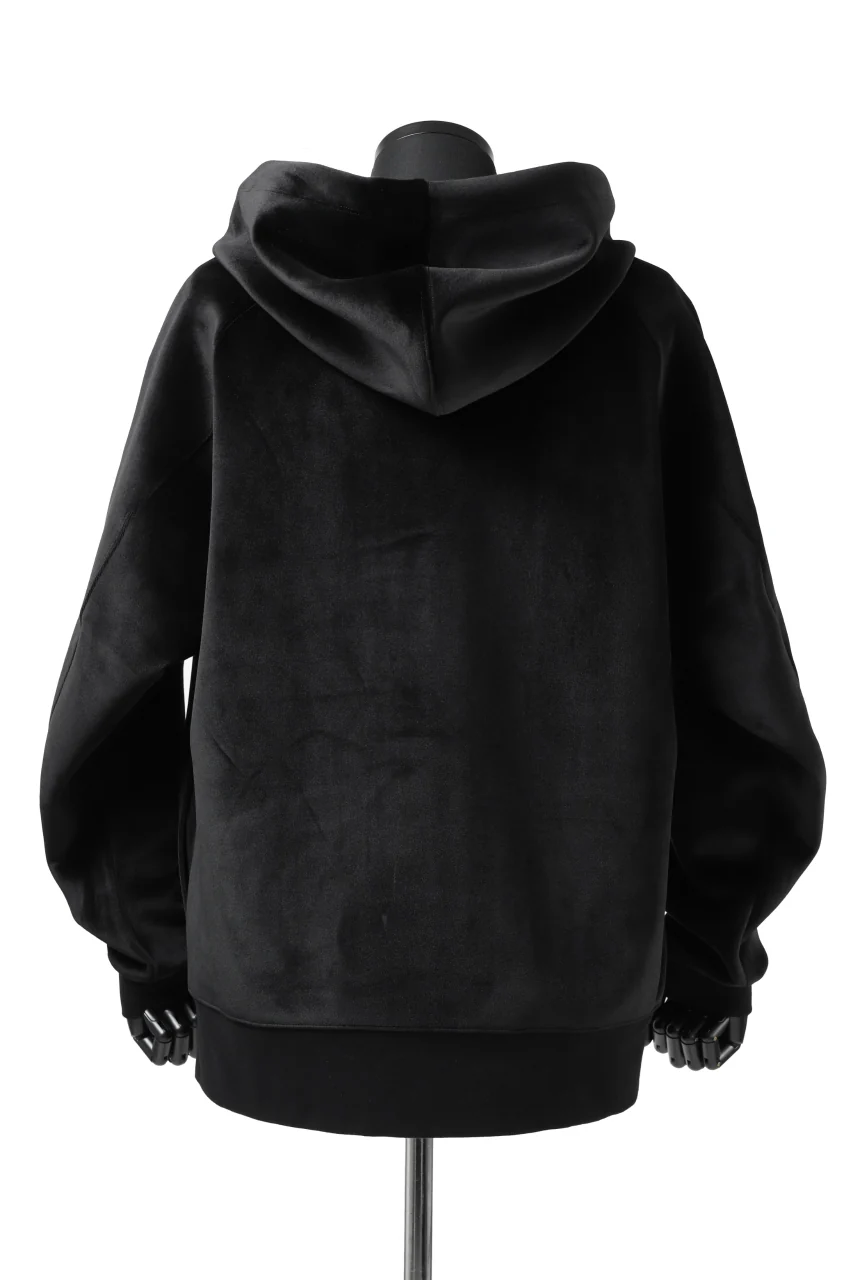 Y-3 Yohji Yamamoto FULL ZIP SQUARE HOODIE PARKA / VELVET SPACER (BLACK) - Image 5